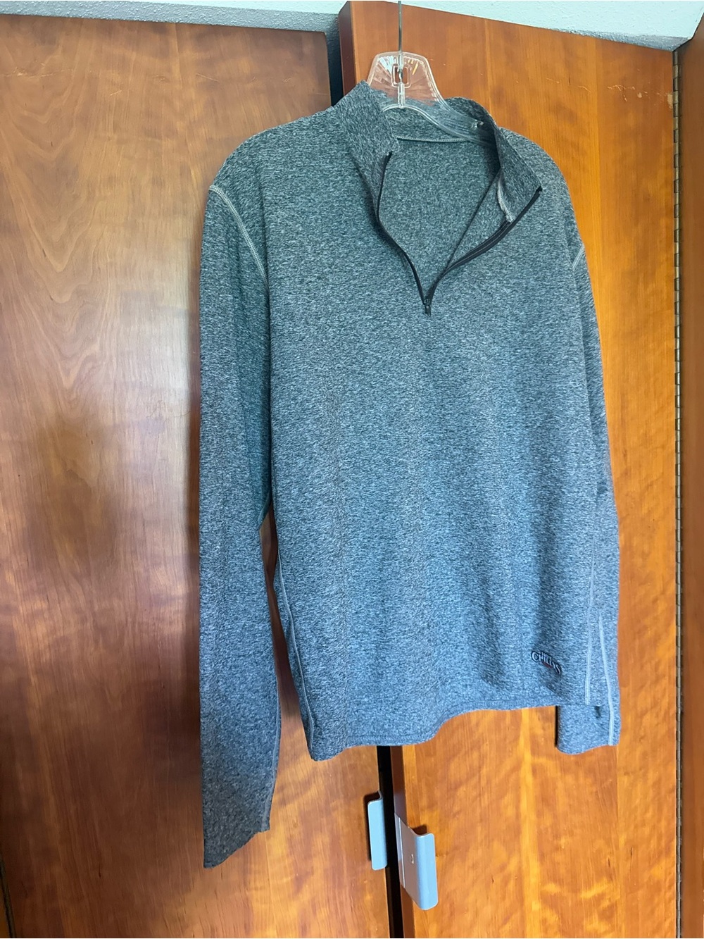 Quarter-Zip Heathered Pullover - Gray